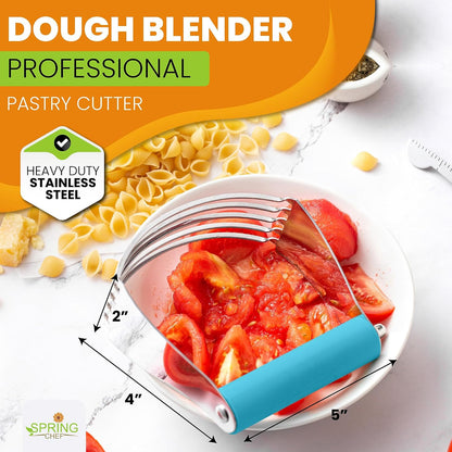 Spring Chef Large Dough Blender For Baking - Durable Pastry Blender - Black