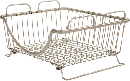 Spectrum Diversified 20077 Ashley Stackable Basket Tray, Satin Nickel