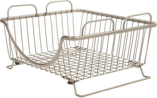 Spectrum Diversified 20077 Ashley Stackable Basket Tray, Satin Nickel