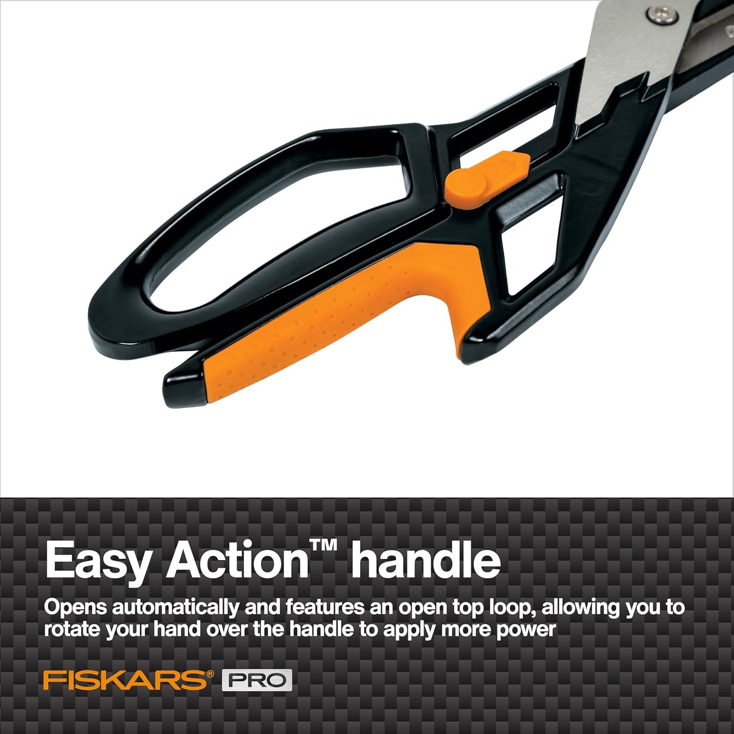 Fiskars Pro PowerArc Shop Shears, Heavy Duty Stainless Steel Scissor, Industrial Grade Tool for Building and Construction, 10 in, Orange/Black