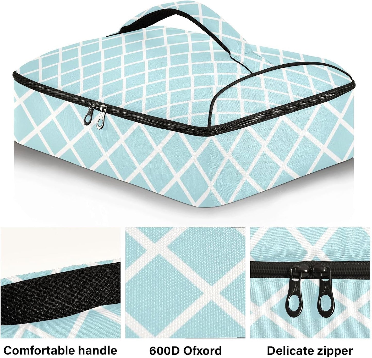 Casserole Carriers for Hot or Cold Food Reusable Casserole Dish Carrier Insulated Thermal Large Capacity Durable Perfect for Party Camping Family Gatherings Yellow Fish - Colors A