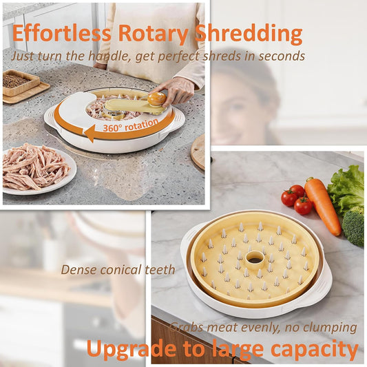 Cream White Chicken Shredder Manual Rotary Meat Shredder