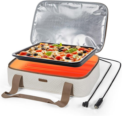 TOURIT Double Decker Insulated Casserole Carrier for Hot or Cold Food Expandable Thermal Food Carrier for Picnic Cookouts Potluck Parties Fits 9" x 13" Baking Dish