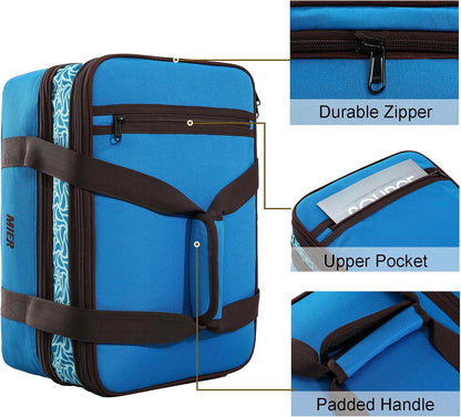 MIER Insulated Double Casserole Carrier Bag for Lasagna Lugger, Potluck Parties, Picnic, Beach, Fits 9 x 13 Inches Baking Dish, Casserole Dish, Expandable, Dark Blue