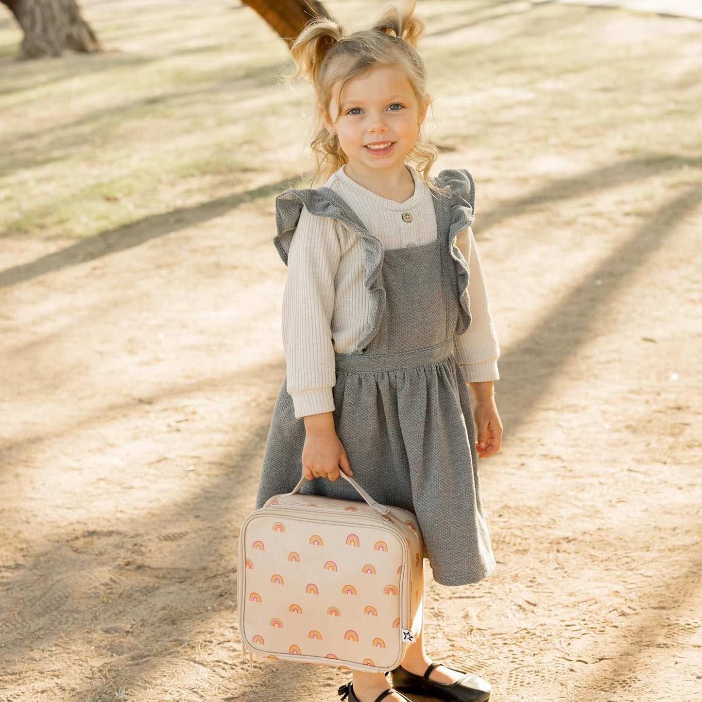 Tiny Twinkle Insulated Lunch Box for Girls and Boys | Durable and Reusable for School & Travel | Ages 3 and Up | Waterproof and Easy to Clean | PFAs and BPA Free（Boho Rainbow）