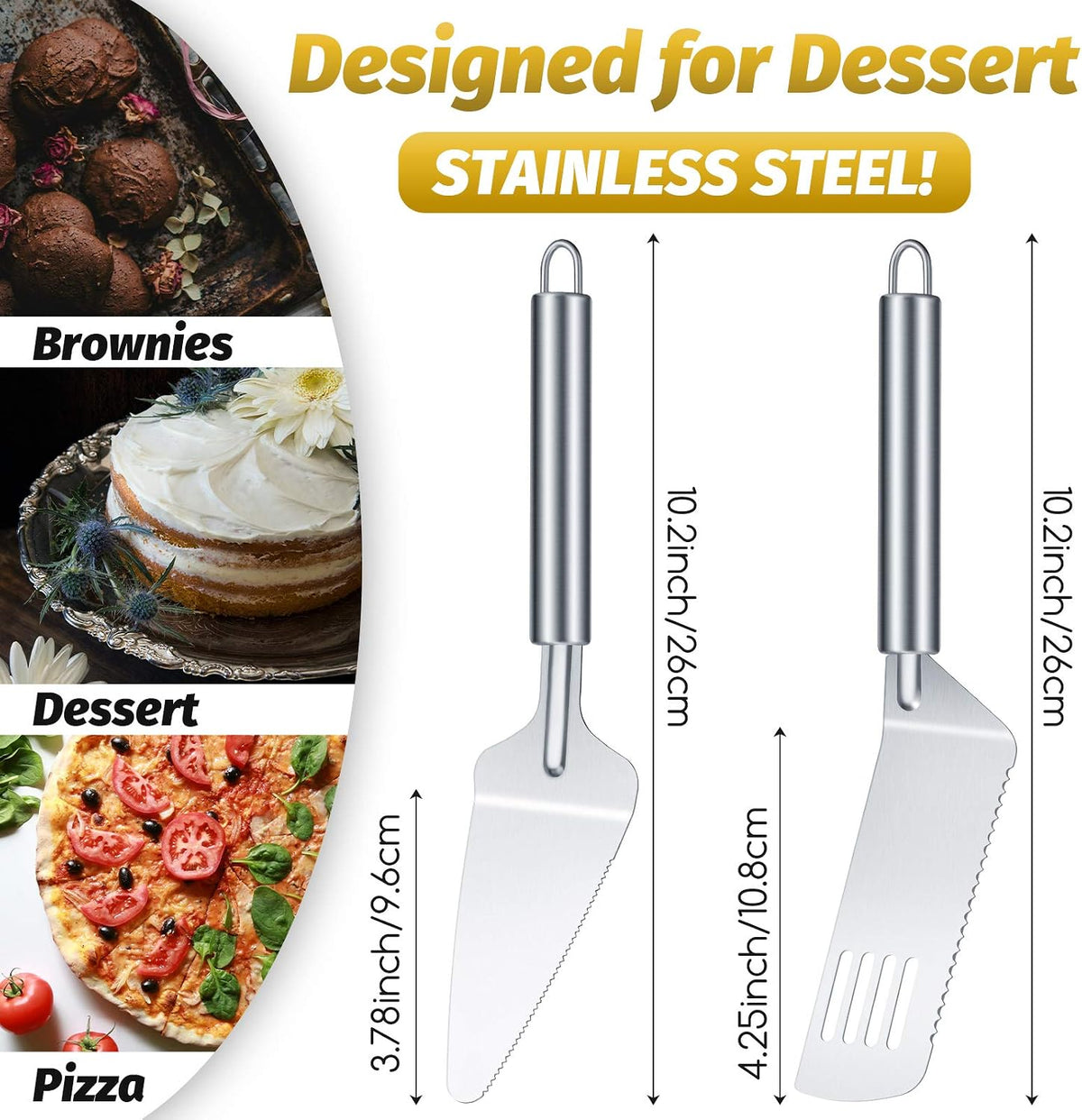 Patelai 4 Pcs Pie Server Set Serrated Cake Cutter & Spatula Gadgets