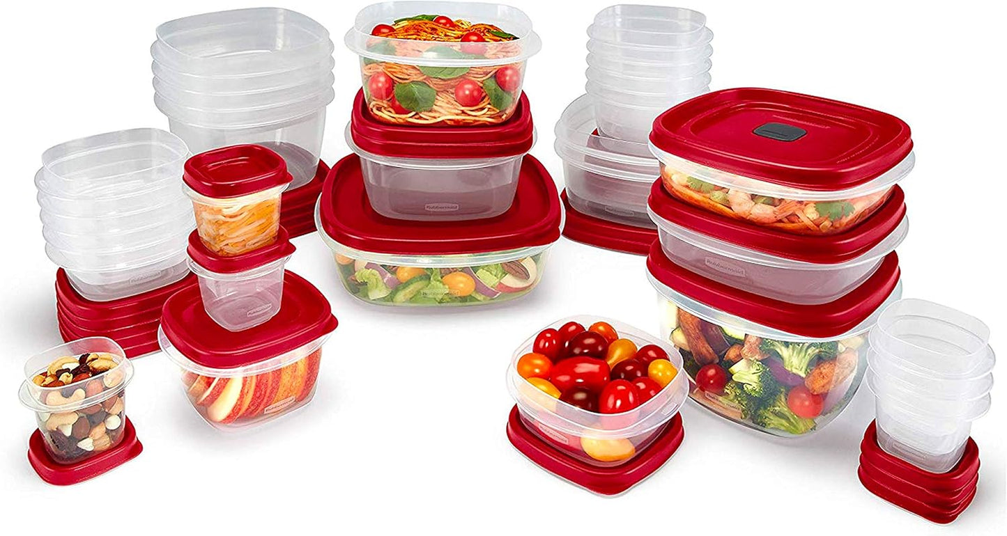 Rubbermaid EasyStore Large Containers, 18-Piece Set, Food Storage Containers with Lids