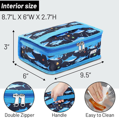 MIER Small Lunch Bag for Kids & Adults Compact Insulated Lunch Box Portable Thermal Mini Cooler for Work School Travel, Bluesteel
