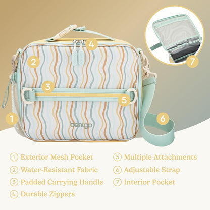 Bentgo Kids Lunch Bag - Durable, Double-Insulated Lunch Bag for Kids 3+; Holds Lunch Box, Water Bottle, & Snacks; Easy-Clean Water-Resistant Fabric & Multiple Zippered Pockets (Mermaid)