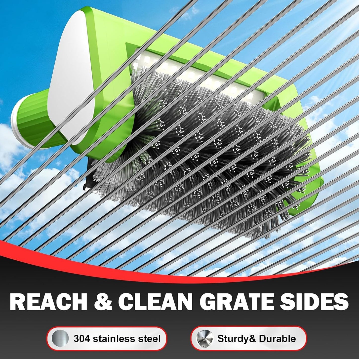 Electric Grill Brush, 2-Speed BBQ Grill Brush with LED Light/Screen Powerful Cleaning 800RPM/4000mAh/2 Brush Heads No Bristle Shedding Rechargeable Lightweight Grill Cleaner for Outdoor/Camping