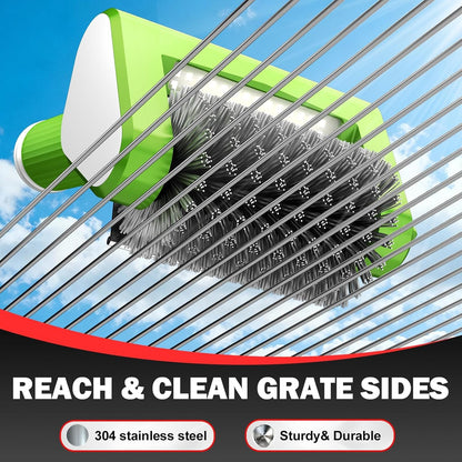 Electric Grill Brush, 2-Speed BBQ Grill Brush with LED Light/Screen Powerful Cleaning 800RPM/4000mAh/2 Brush Heads No Bristle Shedding Rechargeable Lightweight Grill Cleaner for Outdoor/Camping