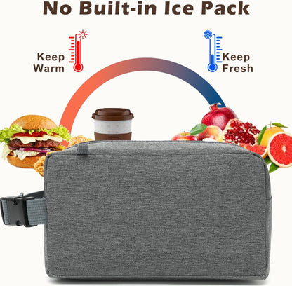 FlowFly Small Insulated Lunch box Portable Soft Bag Mini Cooler Thermal Meal Tote Kit with Handle for Work & School, Black