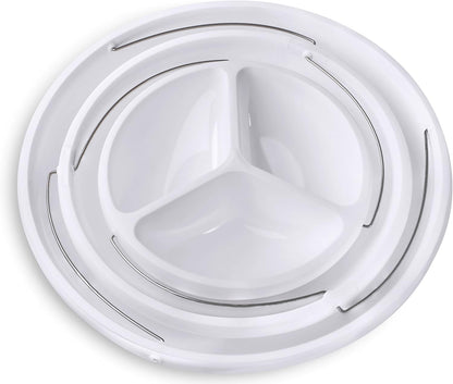 Masirs 3-Tier Collapsible Bowl: Decorative Design Folds for Minimal Storage. Ideal for Serving Snacks, Salad, and Fruit. Top Bowl Divided into Three Sections.