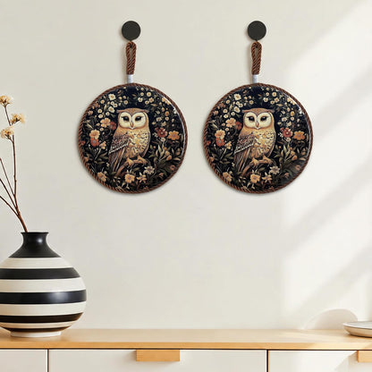 Vintage Owl Flower Ceramic Trivets for Hot Dishes