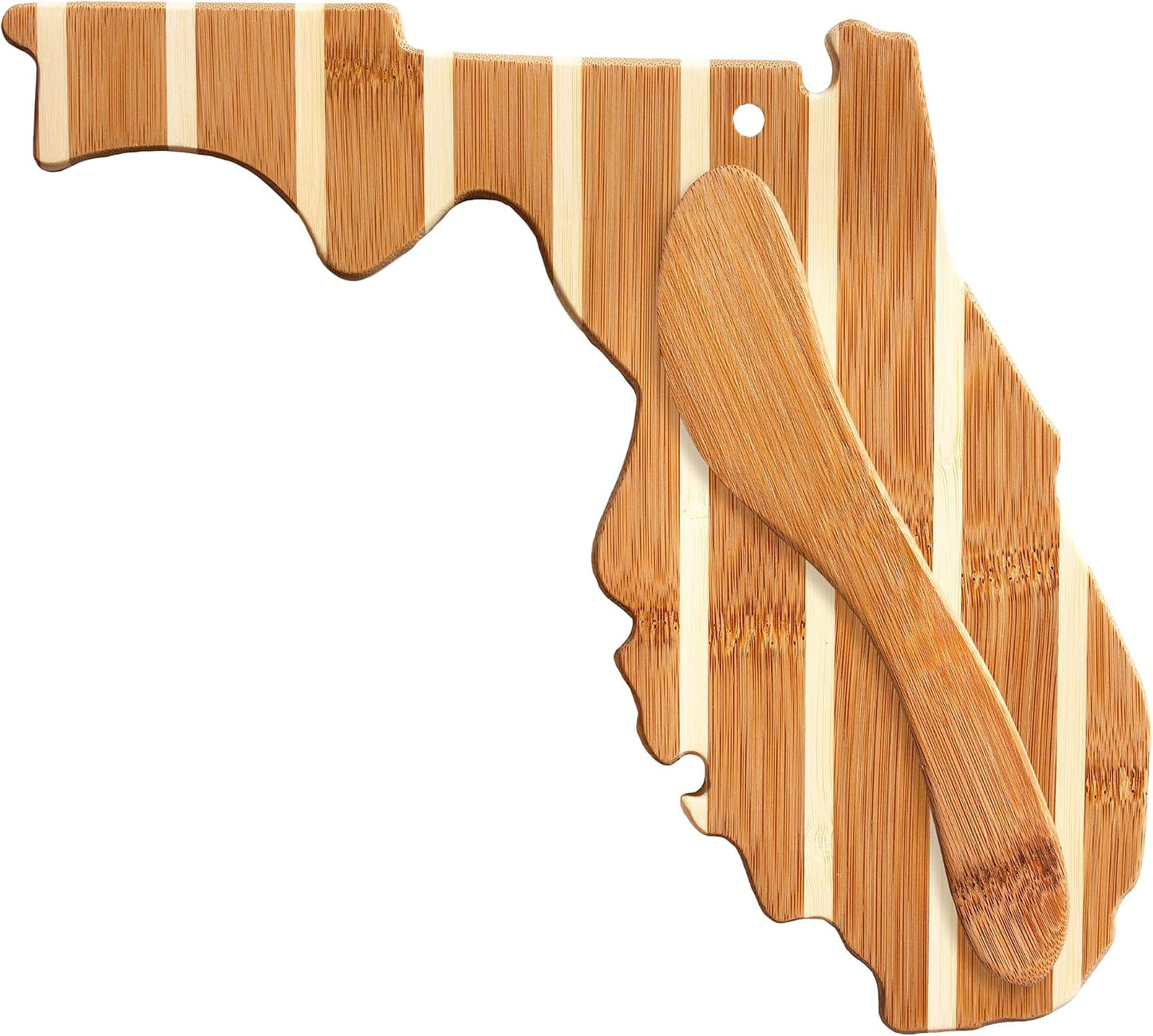 Totally Bamboo California Charcuterie Board with Spreader Knife Gift Set, 11-3/8" x 8-7/8"