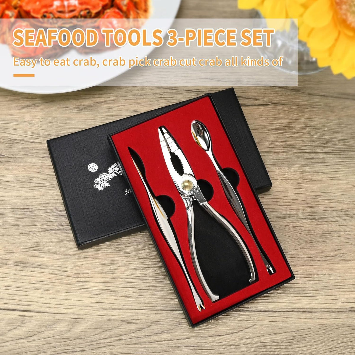 Exquisite 3-Piece Set Seafood Tools, Lobster Crackers and Crab Crackers, Apply to Lobster, Crab, Crab Legs, King Crab Legs and Nut
