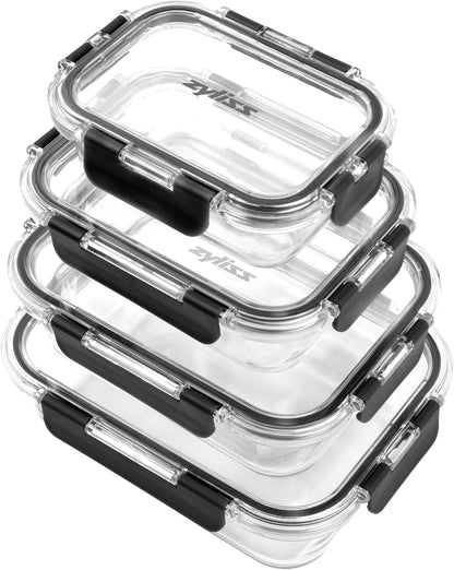 Zyliss Glass Food Storage Container 12.5oz, Shatter Resistant Borosilicate Glass, Airtight Leakproof Tritan Lid, BPA Free, Microwave, Freezer & Dishwasher Safe
