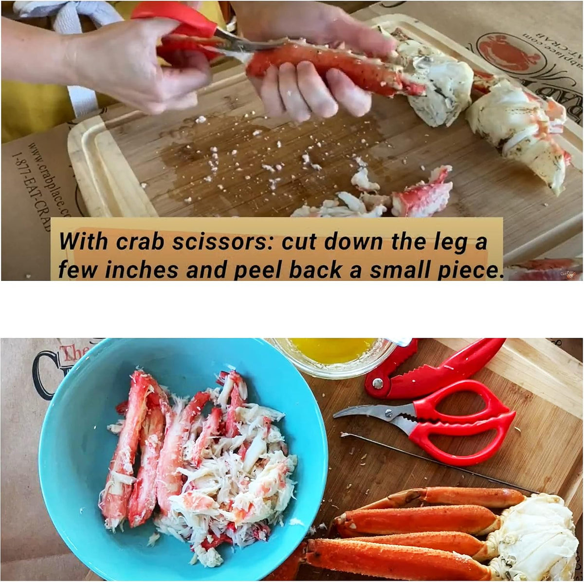 6 Piece red Seafood Scissors Crab Scissors Seafood Shears Multifunctional Crab Leg Crackers and Tools