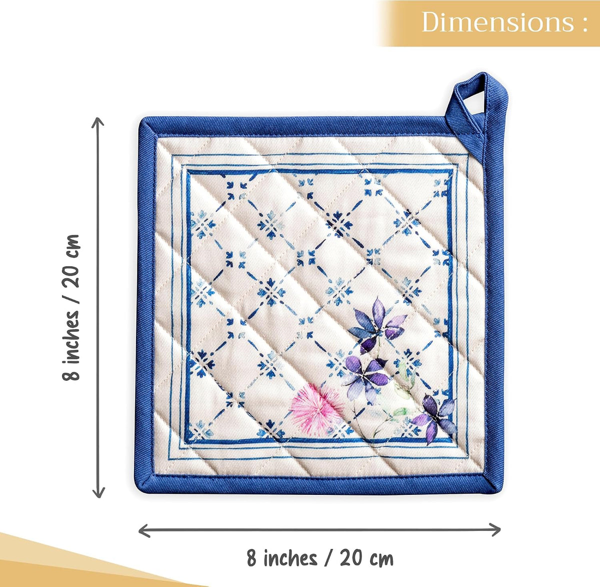 Maison d' Hermine Pot Holders 100% Cotton Potholders (8" x 8") - Colors A
