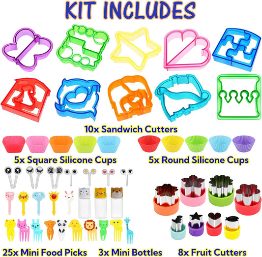 Sandwich Cutter Set, All in One Bento Box Accessory Kit, Including Sandwich Cutters, Accessories and Complete Supplies for Bento Boxes