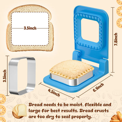 HiYZ Sandwich Cutter and Sealer - Stainless Steel Decruster Sandwich Maker - Peanut Butter and Jelly Crustless Sandwich Bread Pancake Maker Cookie Cutter for Kids Children Boys Girls