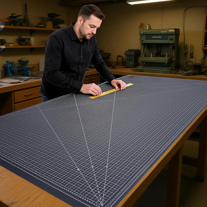 NEWBRAUG 36'' × 48'' Large Self Healing Cutting Double Sided 5-Ply Mat, Big Cutting Board for Rotary Cutting, Quilting, Sewing, Craft, Fabric & Scrapbooking(Green/Black)