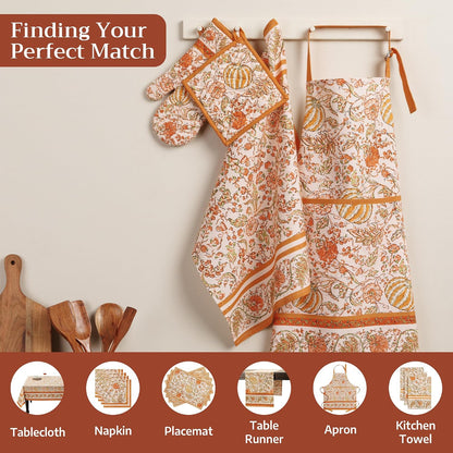 Maison d' Hermine 100% Cotton Oven Mitt & Pot Holder Set (7.5"x13" & 8"x8") - Colors C