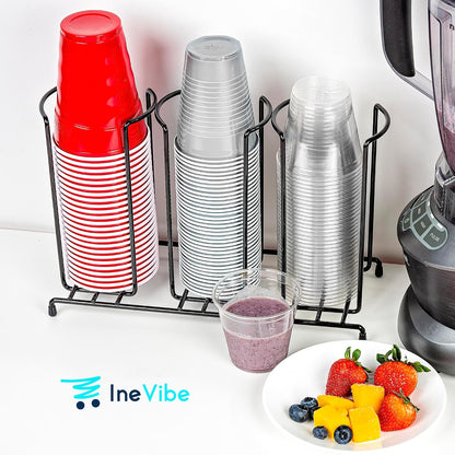 Inevibe Wire Frame Cup and Lid Organizer 3 Compartment