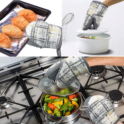Mini Silicone Oven Mitts, Heat Resistant Kitchen Mittens 2-Pack Set