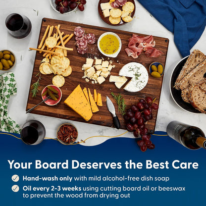 Sonder Los Angeles Doheny Wood Cutting Board Set | Acacia Edge Grain Cutting Board for Kitchen with Juice Groove | Perfect for Compact Daily Use | Gift Box Included | 14x10x1 in & 12x8x1 in