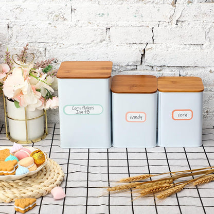 Outus 320 Pcs Waterproof Removable Labels with Makers Pen Self Adhesive Label Stickers for Water Bottles Spice Food Containers Jars Pantry Restaurant Storage(Macaron Color)