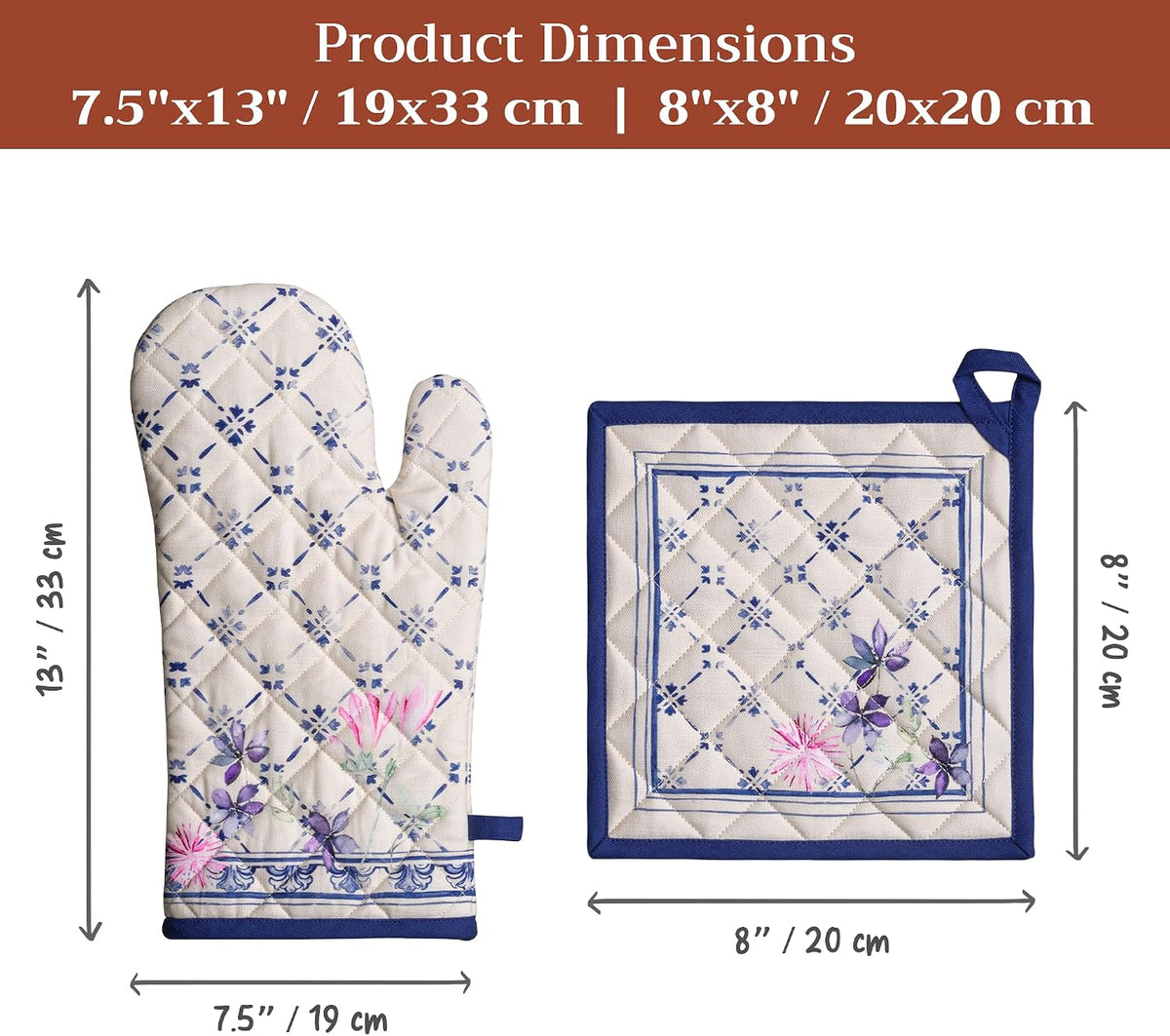Maison d' Hermine Pot Holders 100% Cotton Potholders (8" x 8") - Colors A