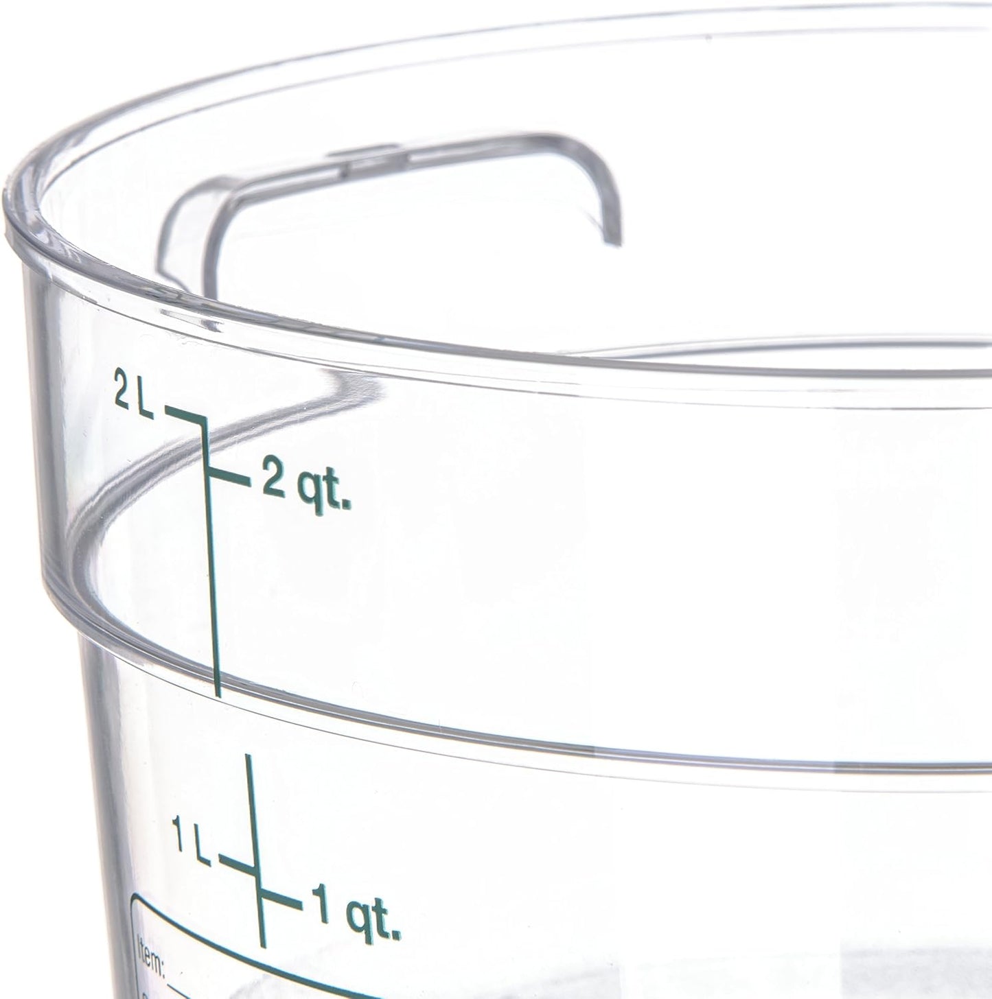 Carlisle FoodService Products Storplus Round Food Storage Container with Stackable Design for Catering, Buffets, Restaurants, Polycarbonate (Pc), 2 Quart, Clear