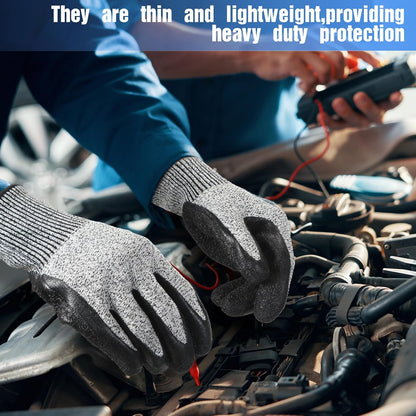 Copkim 18 Pairs Level 5 Cut Resistant Gloves Lightweight Protective Gloves with PU Coated Working accessories for Women Men