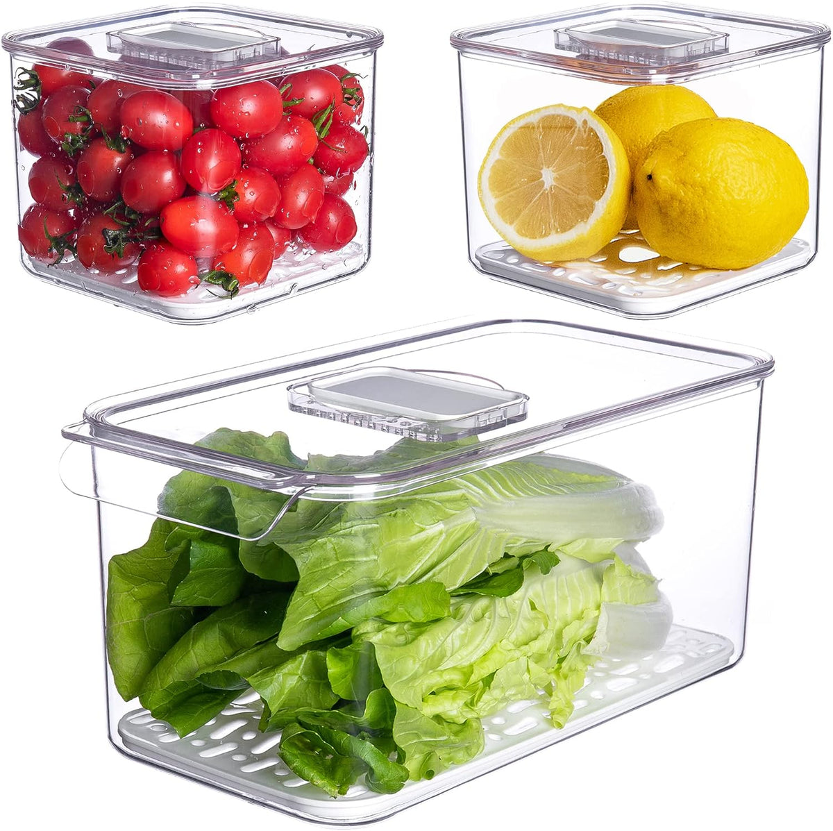 vacane 2 Pack Deli Meat Container for Fridge, Bacon Container with Lids for Refrigerator Fruit, Cold Cuts, Cheese Keeper Marinade Tray, Stackable Freezer Storage Containers