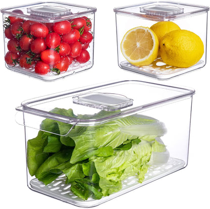 vacane 2 Pack Deli Meat Container for Fridge, Bacon Container with Lids for Refrigerator Fruit, Cold Cuts, Cheese Keeper Marinade Tray, Stackable Freezer Storage Containers