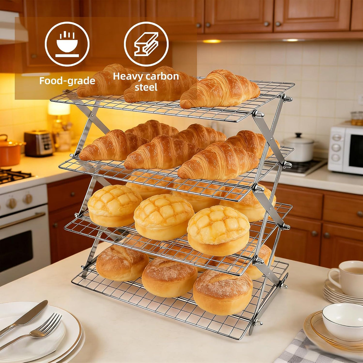 3 Tier Collapsible Cooling Rack Sourdough Cooling Rack 17"x10"