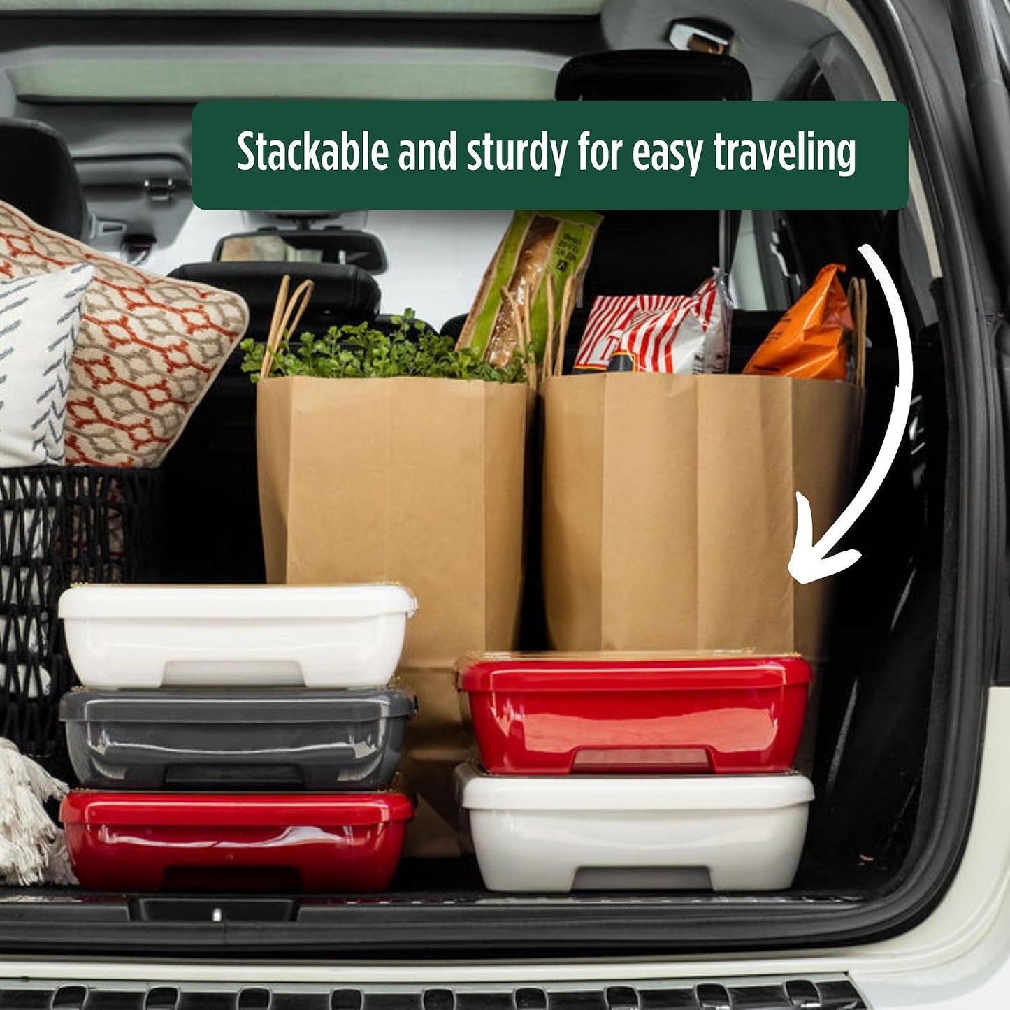 Fancy Panz Red Classic Aluminum Foil Pan Carrier with Secure Latch Lid - Reusable Casserole Carrier for Half Size Pans - Food Transport Holder for Potlucks, Parties, Tailgates & Entertaining