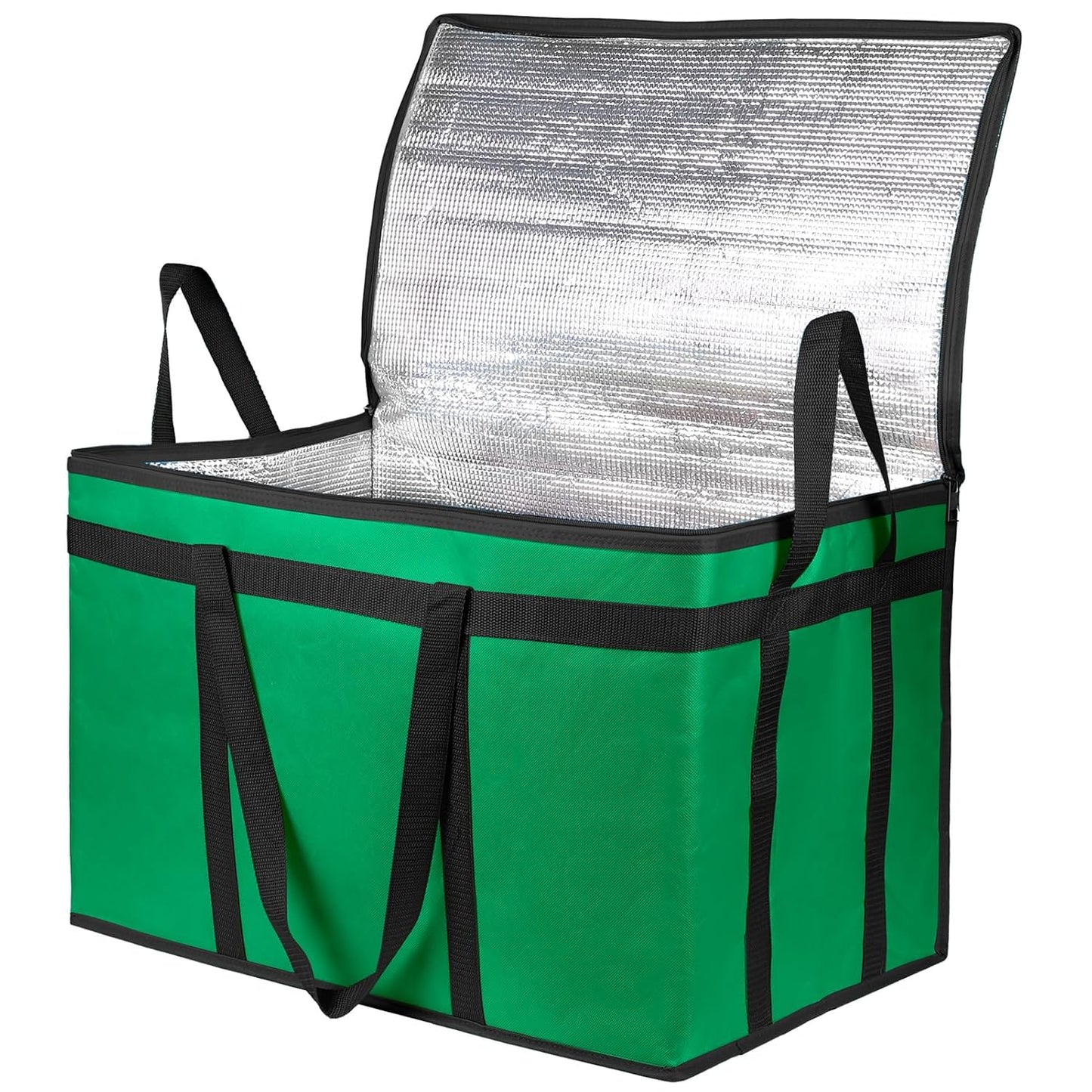 Bodaon Insulated Food Delivery Bag, XXXL Pizza Delivery Bags for Hot and Cold Food, Commercial, Large Capacity Reusable Warming Bag, Catering Cooler Bag for Rideshare, Warmers for Parties (Black, 1Pk)