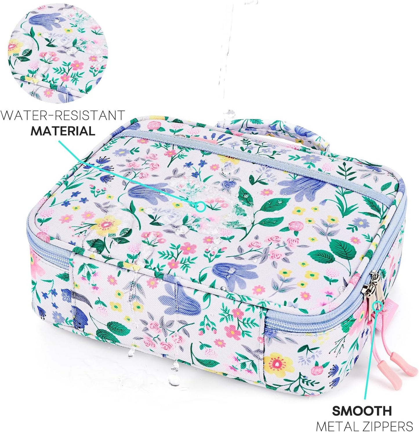 mibasies Kids Lunch Box for Girls Toddler, Insulated and Reusable Lunch Bag for School, Pink Rainbow