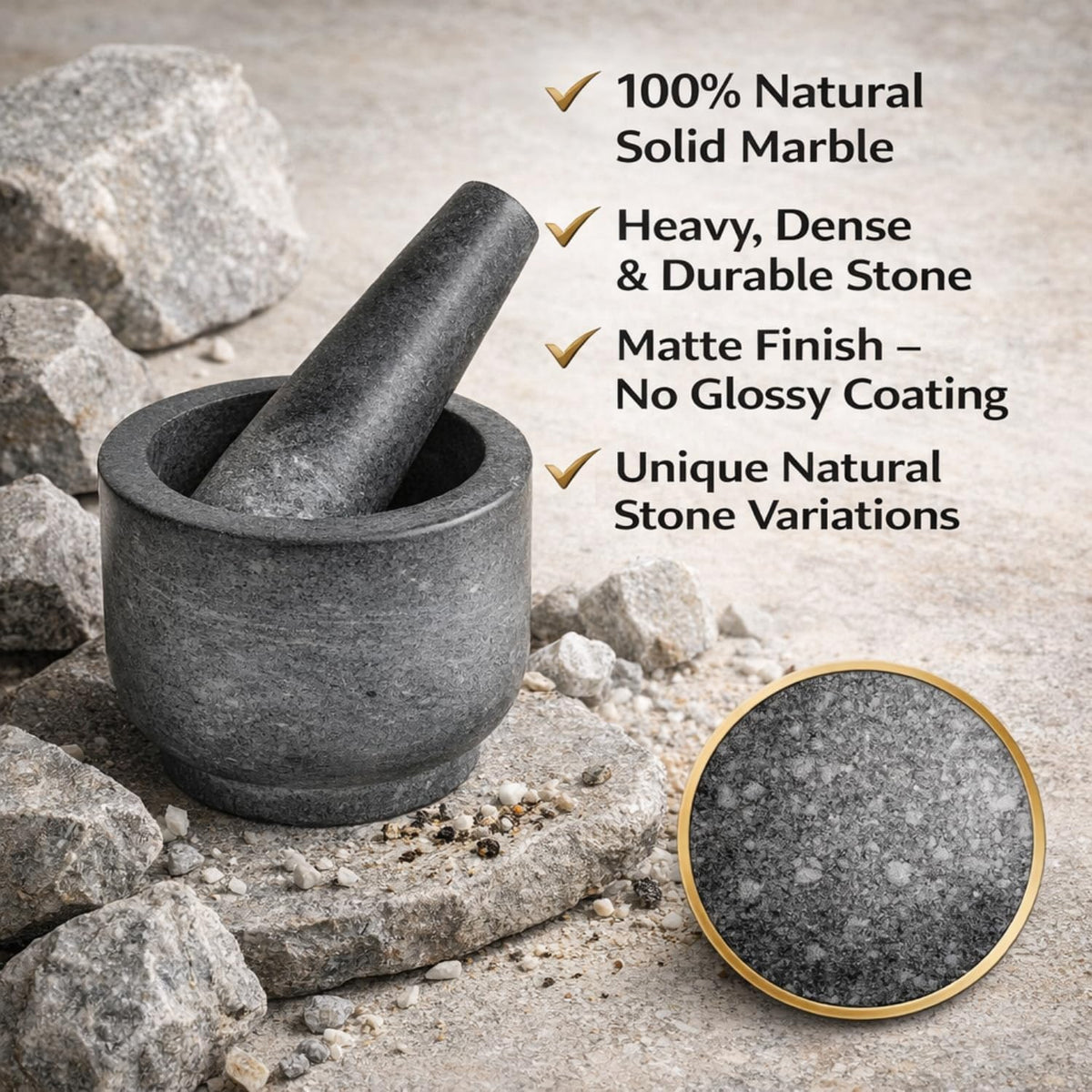 Mortar and Pestle Set, Black