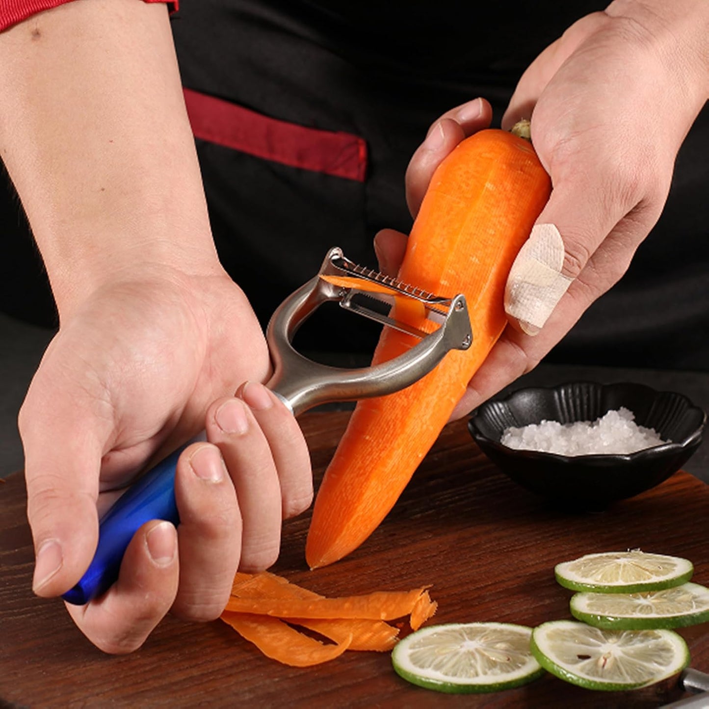 Vegetable Apple Peelers for Kitchen, Fruit, Carrot, Veggie, Potatoes Peeler, with Ergonomic Non-Slip Handle Sharp Stainless Steel Blade Good Sturdy with Julienne Function, 2-in-1, Silver