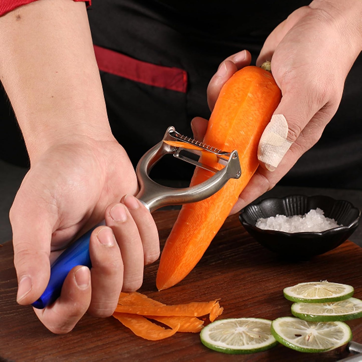 Vegetable Apple Peelers for Kitchen, Fruit, Carrot, Veggie, Potatoes Peeler, with Ergonomic Non-Slip Handle Sharp Stainless Steel Blade Good Sturdy with Julienne Function, 2-in-1, Silver