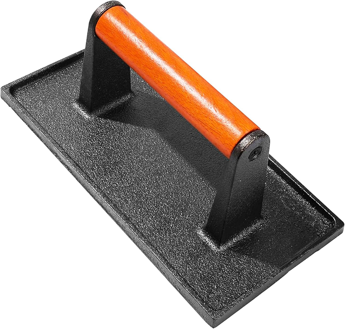 Cast Iron Burger Press, 7.2 inch Round, Wood Handle