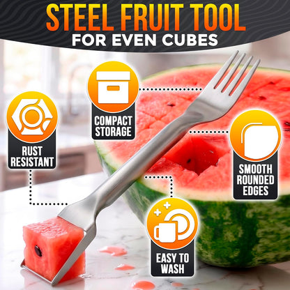 3-in-1 Watermelon Cutter Slicer Tool, Stainless Steel Kitchen Gadget