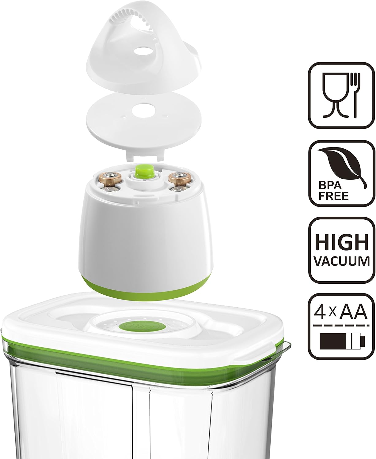 FOSA Vacuum Seal Containers (3-Pack, 34oz) – Airtight Food Storage Containers for Freshness | BPA-Free, Dishwasher Safe | Ideal for Meal Prep, Leftovers, Dry Goods (Pump Sold Separately)
