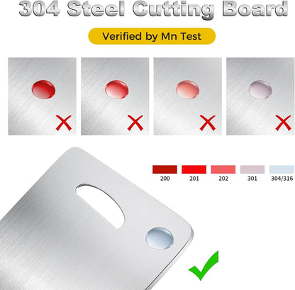 URMONA 3 PCS 304 Stainless Steel Cutting Board Set for Kitchen