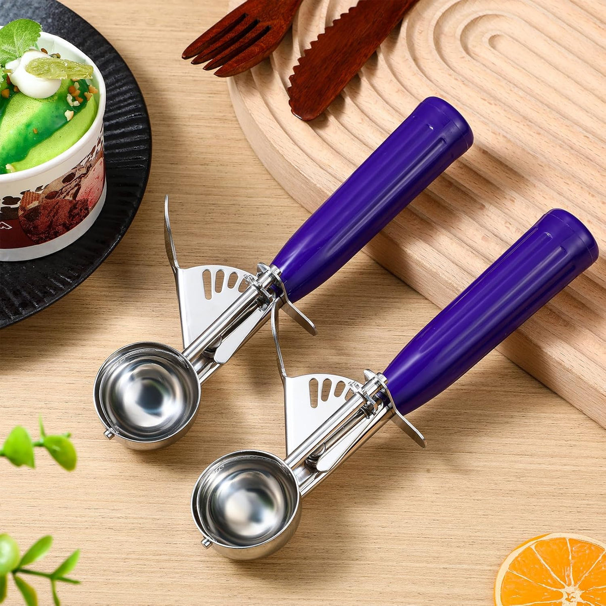 Reallnaive Ice Cream Scooper with Trigger, 4 oz, Gray