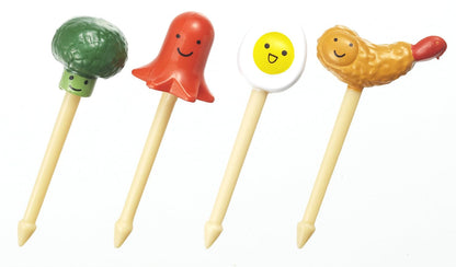 CuteZCute Bento 3D Food Pick, 8-Piece, Broccoli, Octopus, Fried Shrimp, Egg