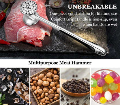Meat Tenderizer Kitchen Mallet Hammer Tool Manual Pounder For Tenderizing Chicken Steak Beef Poultry